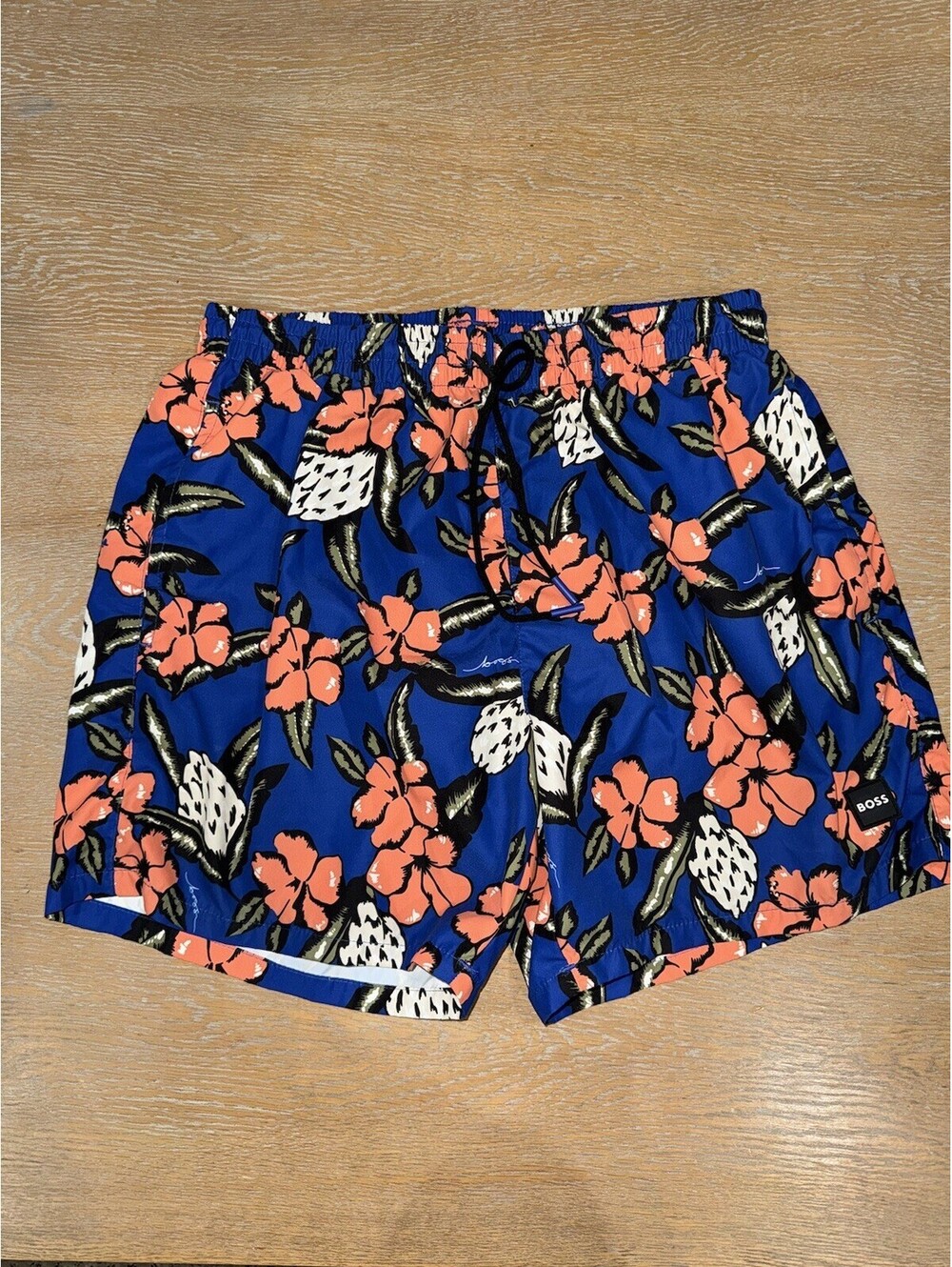 BOSS Swim Shorts Piranha Blue Floral SIZE MEDIUM